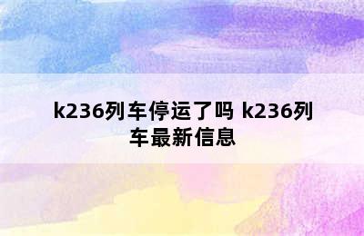 k236列车停运了吗 k236列车最新信息